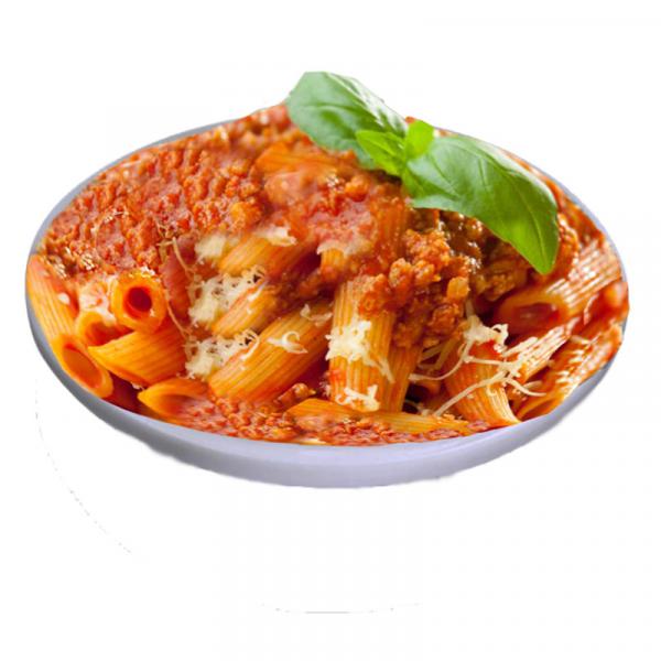 Rigatoni Nudeln Penne Bolognese, mit Hackfleischsauce