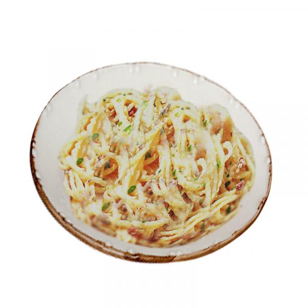 Spaghetti Carbonara mit Speck, Ei  & Sahnesauce