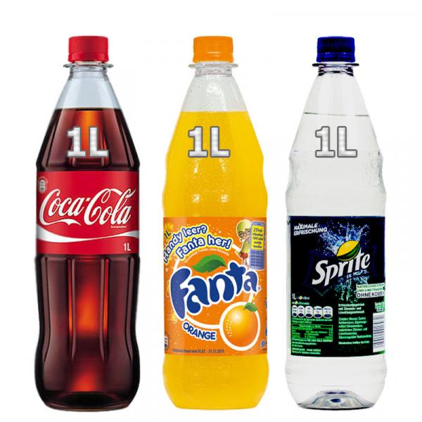 Coca Cola Fanta oder Sprite 1 Liter Flasche