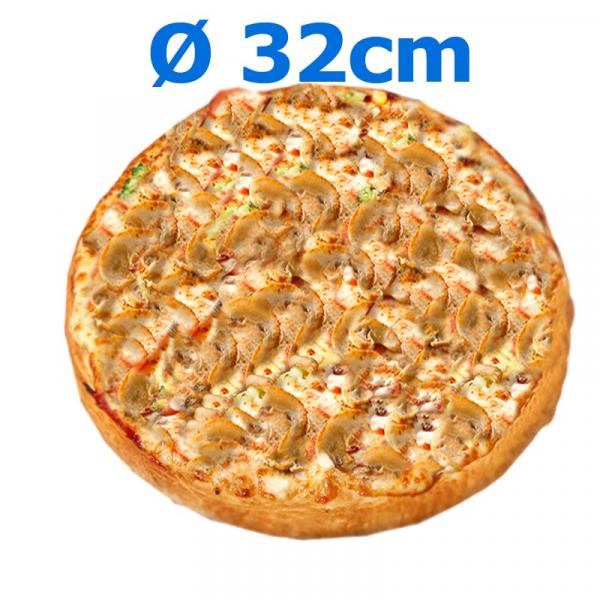 Pizza Funghi, Vegetarische Pizza mit frischen Champignons und Käse.